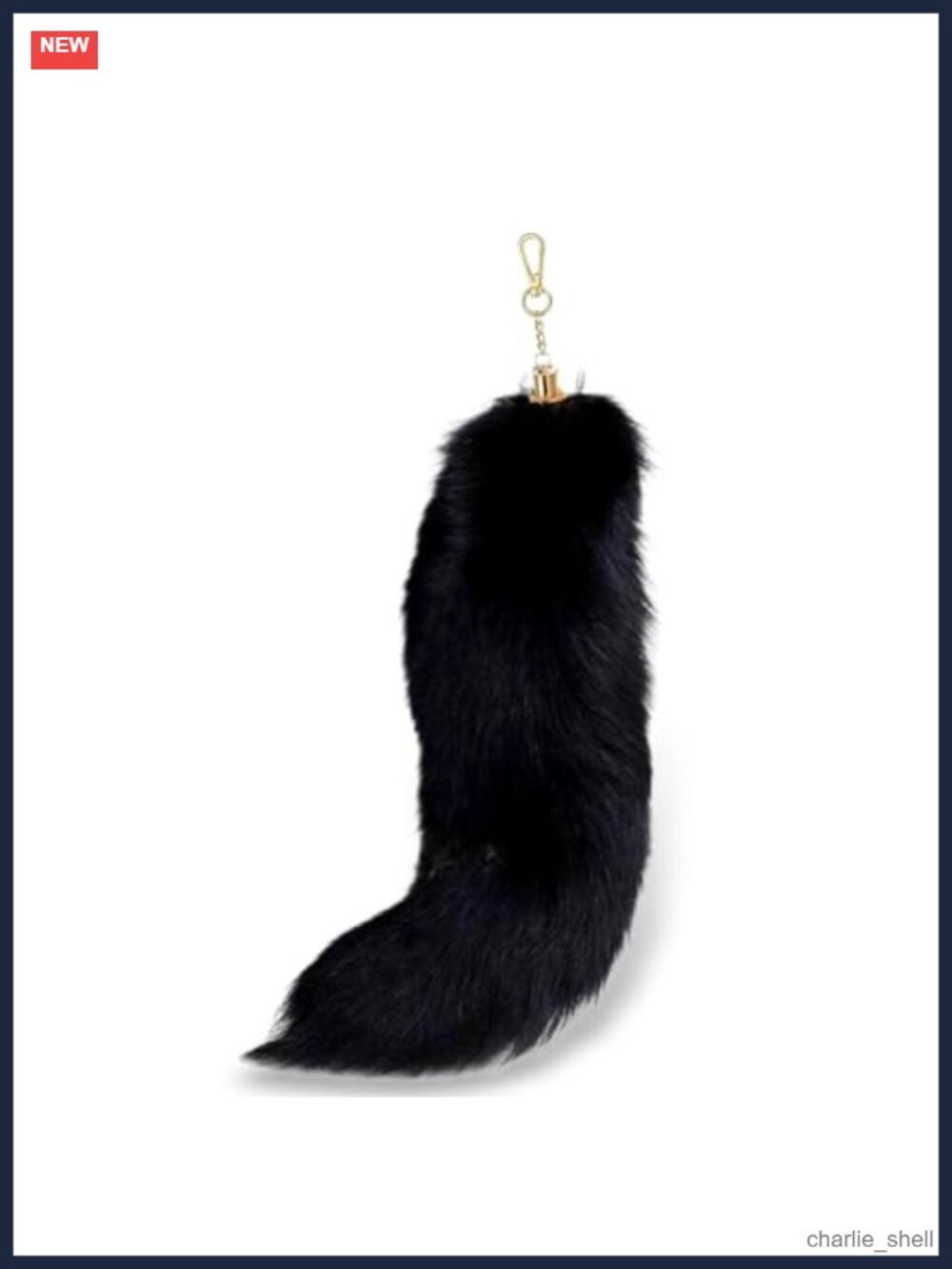 Real Fox Tail Keychain Fluffy Fur Cosplay Tassel Purse Charm 15.7 In
